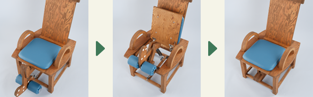 トレーニング部分をしまい、普通の椅子としても利用できます